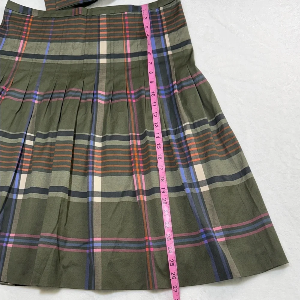 Akris Punto Green Plaid Skirt Set with Matching Blazer